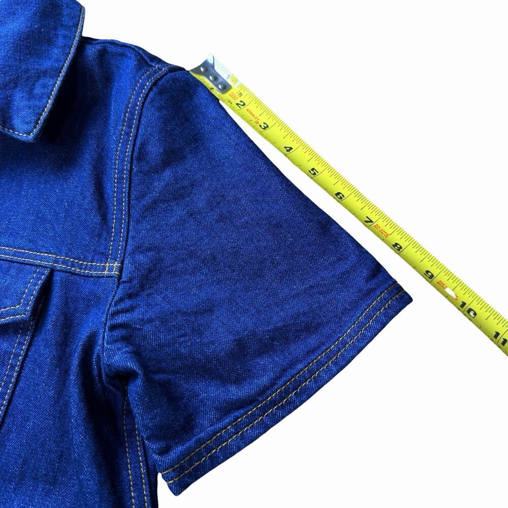 Loft Womens Denim Dress Shift Blue M S/S Western Cowgirl Country Pockets Casual - Picture 11 of 12